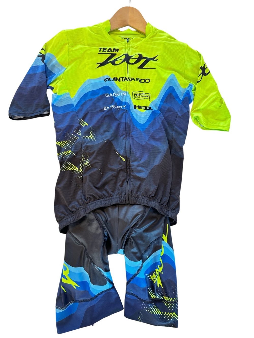Zoot Mens Limited Aero Race Cycling Kit Size M Jersey & Bib Shorts Team Zoot